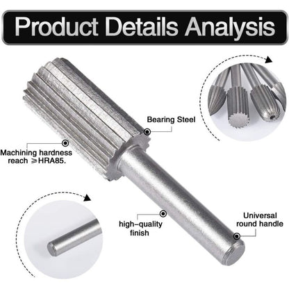 6 pcs Double Cut Tungsten ROtary Burr Set 6Mm Shank Tungsten Files Filing/Engraving/Grinding Bits For ROtary V1188-MS-227-2612