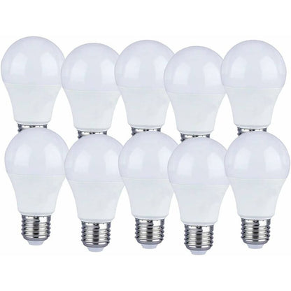 Pack Of 10 Pack Of 10 E27 9W A60 LED Bulbs - Warm White Light 4200K - 806 Lumen V1188-MS-227-2613