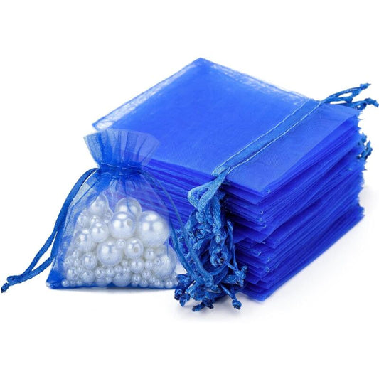 100 pcs Organza Bags 7X9Cm, Small Organza Pouches Jewelry Bags With Drawstring, For Wedding Party Favors V1188-MS-227-2615