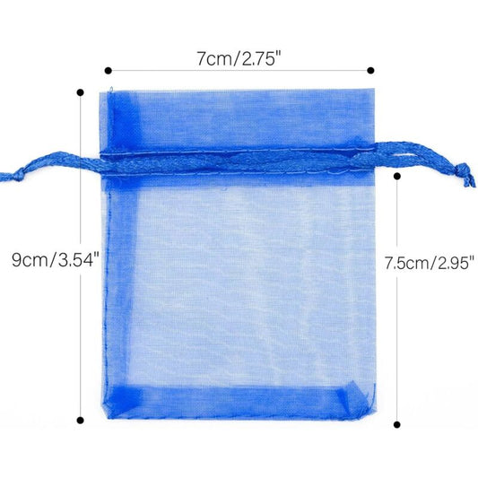 100 pcs Organza Bags 7X9Cm, Small Organza Pouches Jewelry Bags With Drawstring, For Wedding Party Favors V1188-MS-227-2615