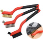 3 pcs Wire Brushes Stainless Steel Brass Carbon Nylon Scrub Brushes For Cleaning Welding Slag Stripping Rust V1188-MS-227-2617