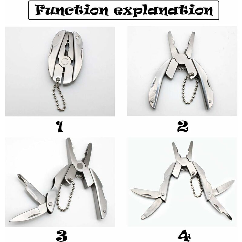 Multi-Tool Pliers Kit Multifunction Pocket Tool With Black Leather Sheath, Multitools Pliers For Camping, V1188-MS-227-2618