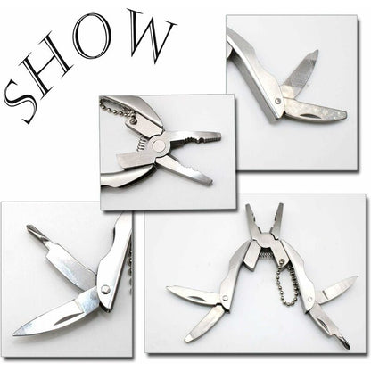 Multi-Tool Pliers Kit Multifunction Pocket Tool With Black Leather Sheath, Multitools Pliers For Camping, V1188-MS-227-2618