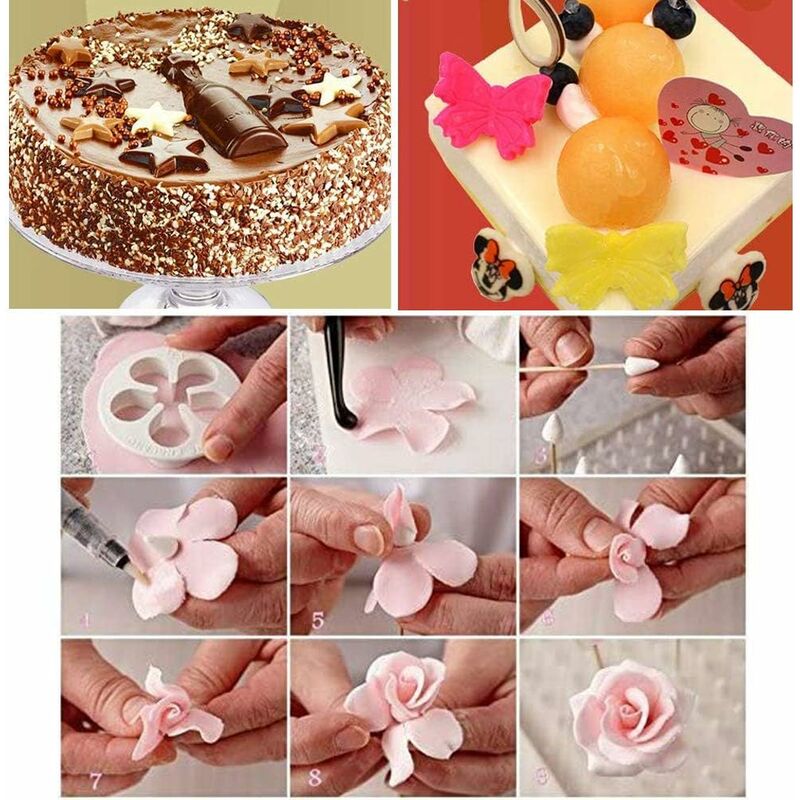 33 Pieces Fondant Cake Decorating Tools Set For Birthday Cake Decorating Fondant Cookie Sugar Paste V1188-MS-227-2623