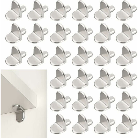 30 Pieces Shelf Support Pegs, 5Mm Shelf Pegs L-Shaped Bracket For Wood And Glass Cabinet Storage Furniture V1188-MS-227-2629