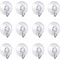 12 Pack Suction Cup Wall Hooks, Small Plastic Suction Cups With ROund Hook For Bathroom And Kitchen (4Cm) V1188-MS-227-2634