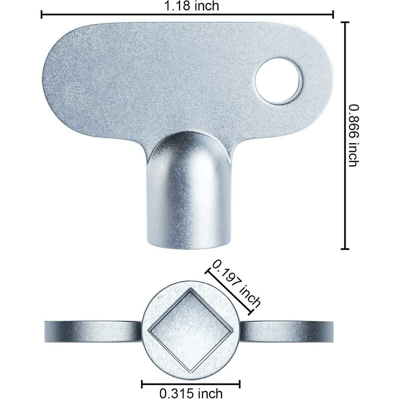 2 pcs Radiator Key Solid Radiator Bleeder Key Square Opening Radiator Key Easy Grip Hardware Clock For Valve V1188-MS-227-2638