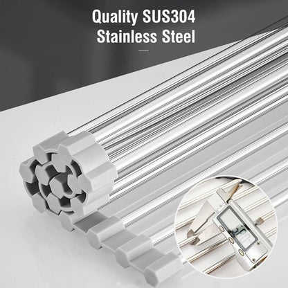2 Pack Stainless Steel Foldable Triangular Drainer Rack For Kitchen Sink Non-Slip Grey V1188-MS-227-2642