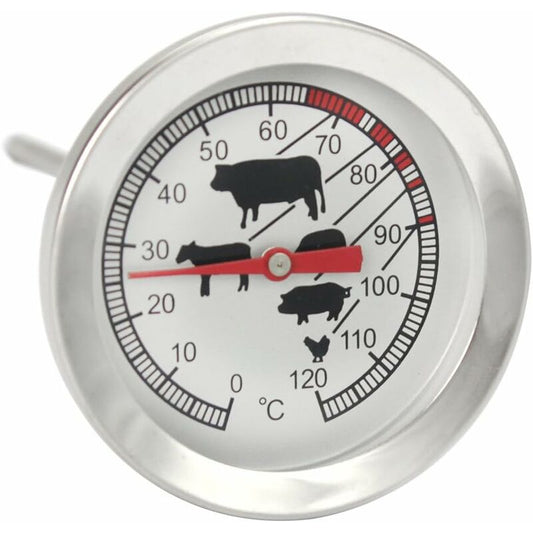 Stainless Steel ROasting Thermometer - Analog Meat Thermometer Up To 120 degrees C - Bbq Thermometer - Meat V1188-MS-227-2644