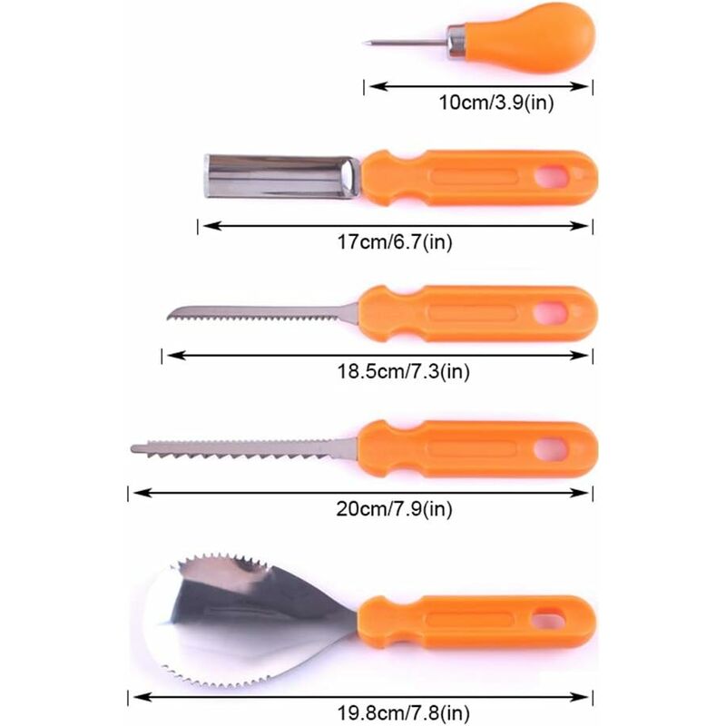 5 pcs Halloween Pumpkin Carving Tools Set Premium Quality Reusable Heavy Duty Stainless Steel Pumpkin Carving V1188-MS-227-2645