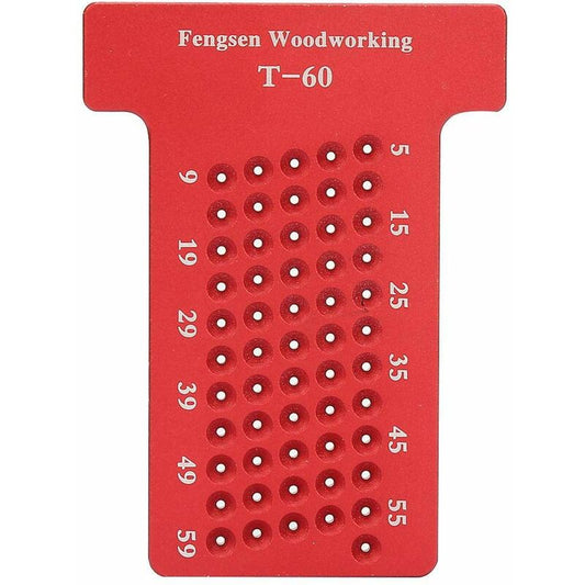 Scribing Ruler, T-Type Aluminum Alloy Woodworking Hole Gauge Carpenter Marking Tool, Wear-Resistant, For V1188-MS-227-2648