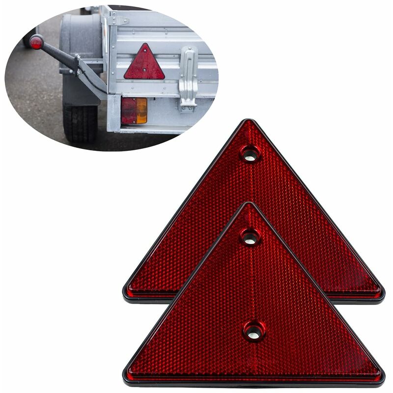 2 pcs Set Screw-On Triangle Trailer Reflectors V1188-MS-227-2650