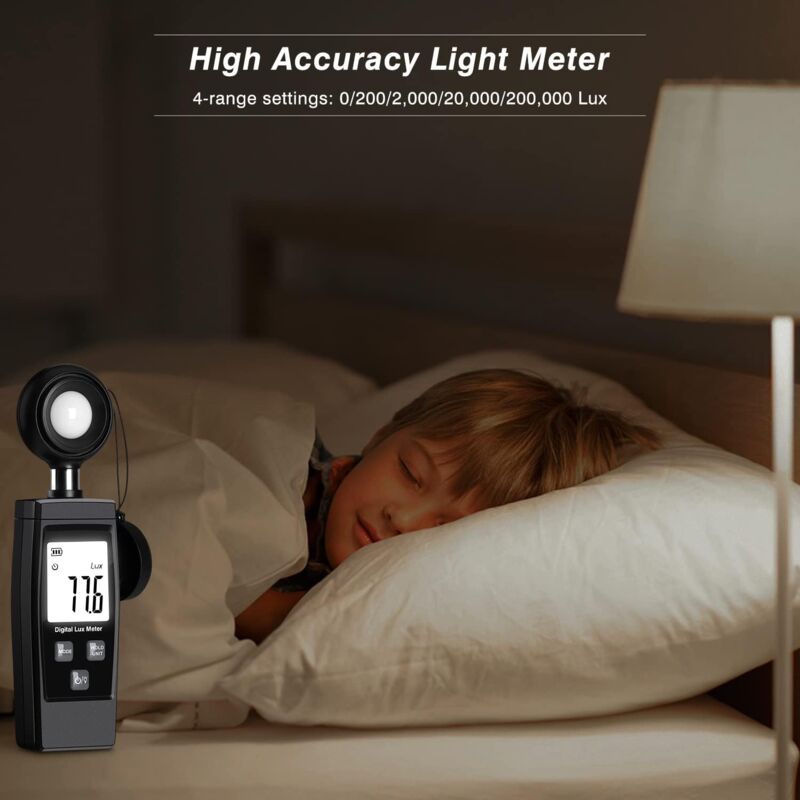 Digital Lux Meter, Practical Plant Exposure, Full With Waves Up To 200,000 Lux, Lux Meter With V1188-MS-227-2651