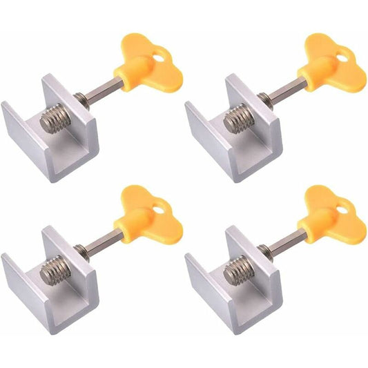 Sliding Window Lock 4 Pieces Sliding Door Lock Adjustable Window Lock Adjustable Sliding Door Locks Aluminum V1188-MS-227-2657