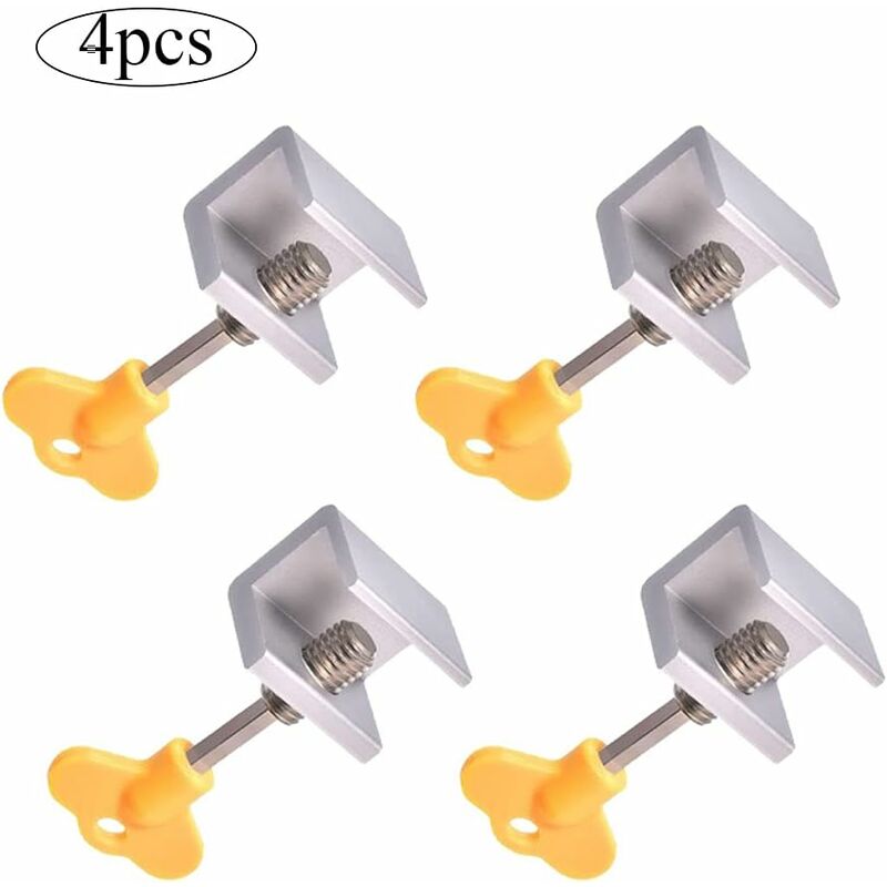 Sliding Window Lock 4 Pieces Sliding Door Lock Adjustable Window Lock Adjustable Sliding Door Locks Aluminum V1188-MS-227-2657