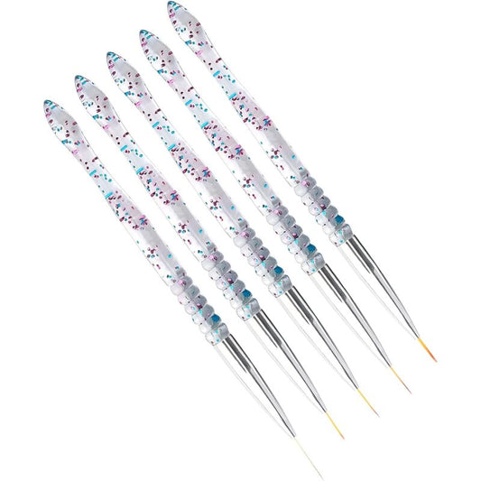 5 pcs 7/9/11/15/20Mm Nail Art Brush Set, Acrylic Crystal Liner Brush Nail Art Nylon Brush Head Nail Tools For V1188-MS-227-2658