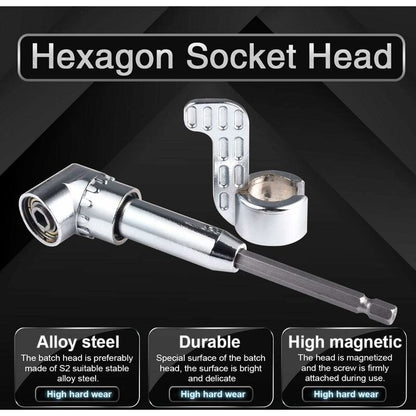 105 Degree Right Angle Drill Bit Extension Socket For Narrow Corner With Strong Magnet, Hex Head Screwdriver V1188-MS-227-2661