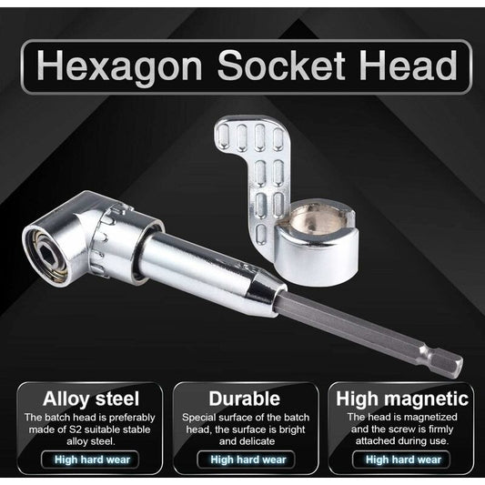 105 Degree Right Angle Drill Bit Extension Socket For Narrow Corner With Strong Magnet, Hex Head Screwdriver V1188-MS-227-2661