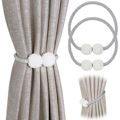 2 Pack Magnetic Curtain Tiebacks For Small, Thin, Or Sheer Curtains Grey Curtain Tieback V1188-MS-227-2665