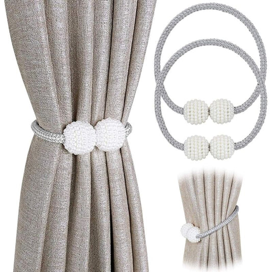 2 Pack Magnetic Curtain Tiebacks For Small, Thin, Or Sheer Curtains Grey Curtain Tieback V1188-MS-227-2665