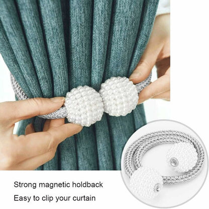 2 Pack Magnetic Curtain Tiebacks For Small, Thin, Or Sheer Curtains Grey Curtain Tieback V1188-MS-227-2665