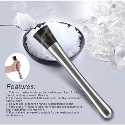 Pc Cocktail Muddler Stainless Steel Bar Stick Mojito Muddler Fruit Mixer Ideal Bartender Tool Barware V1188-MS-227-2666