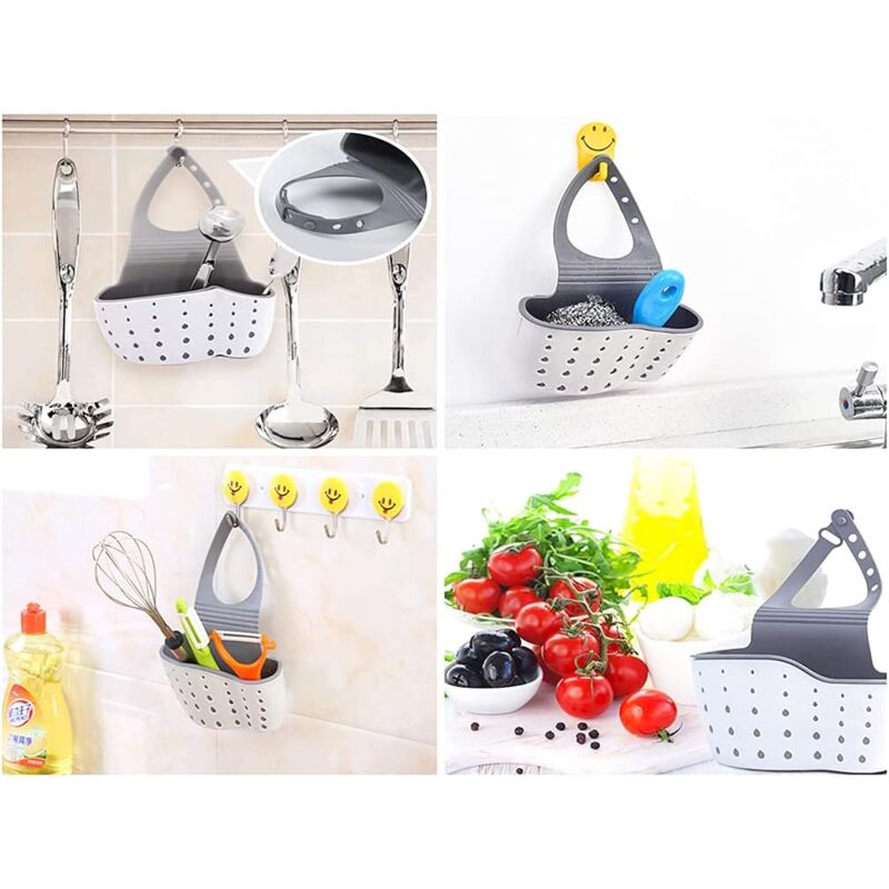 Kitchen Sink Sponge Holder, Hanging Drainer Basket, Hanging Drainer Basket, Sink Storage Shelf, Storage V1188-MS-227-2681