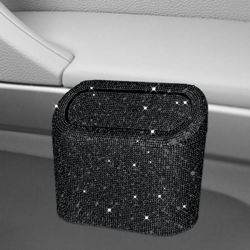 Car-Mounted Diamond-Encrusted Trash Can, Car Storage Bucket, Hanging Car Storage Bag, Creative V1188-MS-227-2682