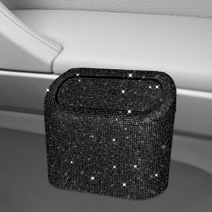 Car-Mounted Diamond-Encrusted Trash Can, Car Storage Bucket, Hanging Car Storage Bag, Creative V1188-MS-227-2682