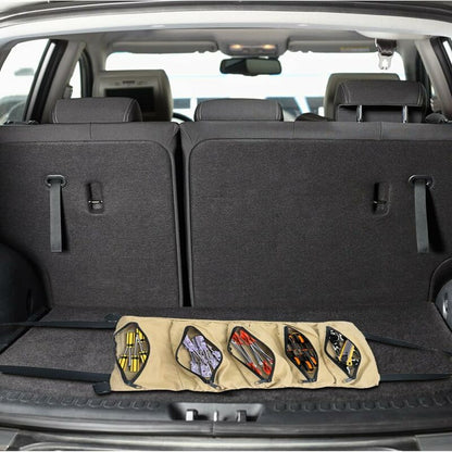 ROll-Up Tool Bag, Canvas Tool Bag, Multi-Purpose Tool Bag With 5 Zipper Pockets, For Electrician, Mechanic, V1188-MS-227-2683
