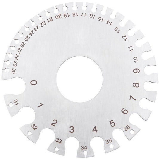 Stainless Steel 2-Sided ROund Wire Thickness Gauge For Measuring Non-Ferrous Wire And Metal, Tester Ruler V1188-MS-227-2687