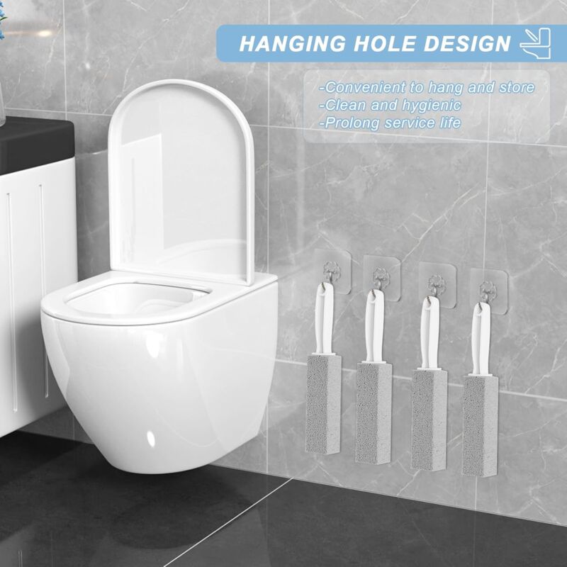 4 Pieces Cleaning Stone With Handle Cleaner, Pumice Stone Cleaning Brush, For Toilet, Kitchen, Bathroom, Pool V1188-MS-227-2690