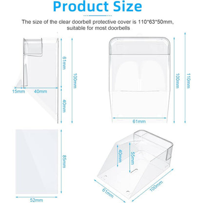 Transparent Protective Cover For Outdoor Doorbell, Waterproof, Wireless, Wall Mount - 11 X 6 X 5 Cm V1188-MS-227-2701