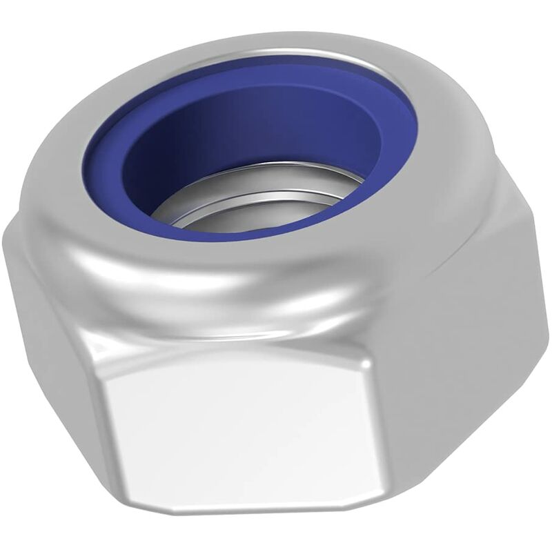 Zinc Steel Lock Nut M10 Pack 25 Hexagonal Locking Lock Nuts Ideal For Carpentry, Construction, Plumbing, V1188-MS-227-2702