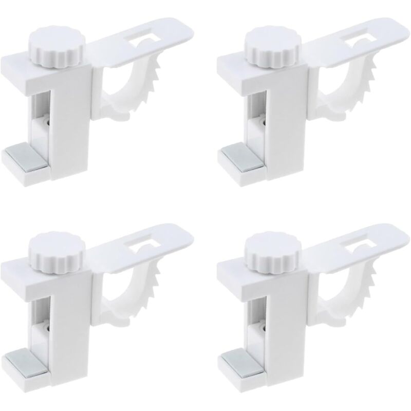 4 pcs Curtain Holder Clip Bracket, Adjustable Crossbar Curtain ROd Towel Storage Hook V1188-MS-227-2706