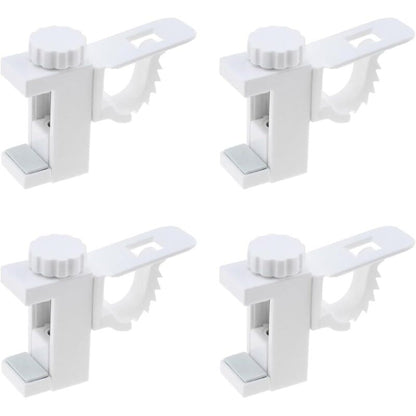 4 pcs Curtain Holder Clip Bracket, Adjustable Crossbar Curtain ROd Towel Storage Hook V1188-MS-227-2706