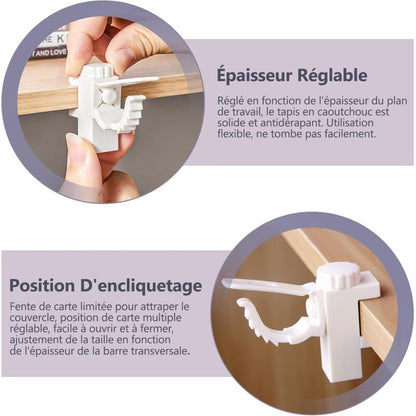 4 pcs Curtain Holder Clip Bracket, Adjustable Crossbar Curtain ROd Towel Storage Hook V1188-MS-227-2706