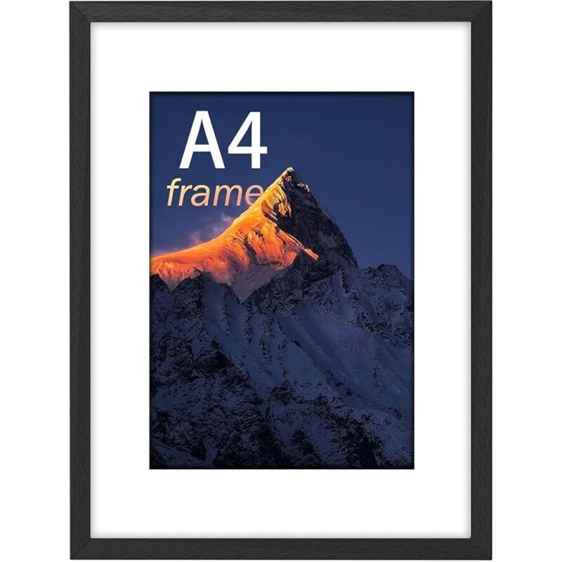3 pcs Set Photo Frames 21X29.7Cm, A4 Black Frame, Can Be Placed Or Hung On The Wall High Quality Wooden Photo V1188-MS-227-2708