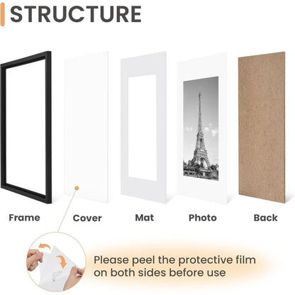 3 pcs Set Photo Frames 21X29.7Cm, A4 Black Frame, Can Be Placed Or Hung On The Wall High Quality Wooden Photo V1188-MS-227-2708