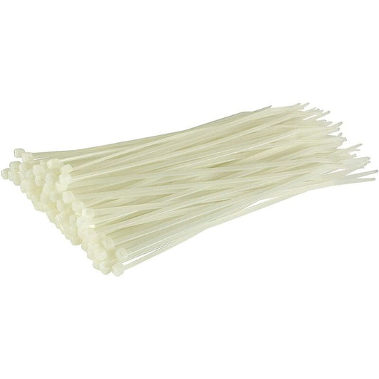 100 Pack Cable Ties, White/Natural, 300Mm X 3.6Mm, Premium Quality Plastic Cable Ties V1188-MS-227-2709