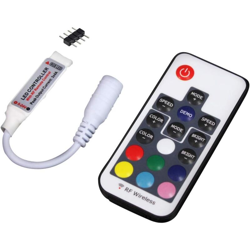 Ultrabright 17 Keys Rf Remote Control Wireless Remote Controller, 5V/12V/24V 12A Mini Controller For Rgb LED V1188-MS-227-2710