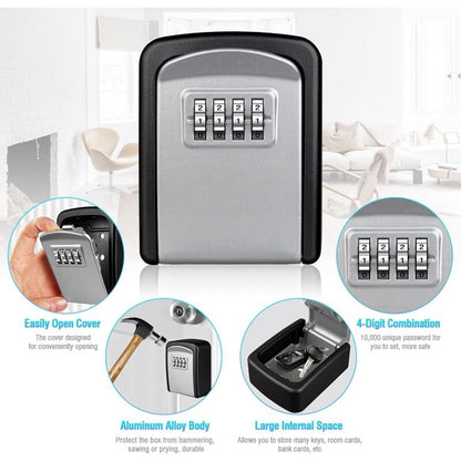 Key Safe Box, Wall Mounted Key Safe [Waterproof And Rustproof] [Indoor And Outdoor Use] For Home School V1188-MS-227-2711