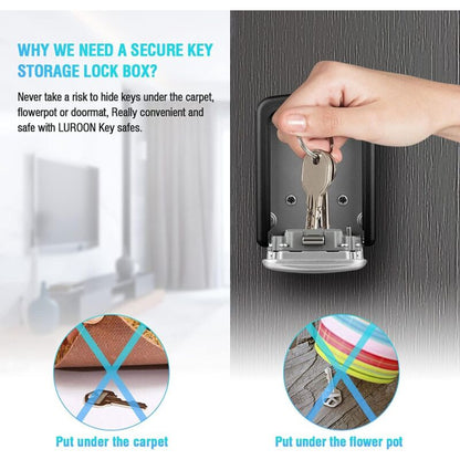 Key Safe Box, Wall Mounted Key Safe [Waterproof And Rustproof] [Indoor And Outdoor Use] For Home School V1188-MS-227-2711