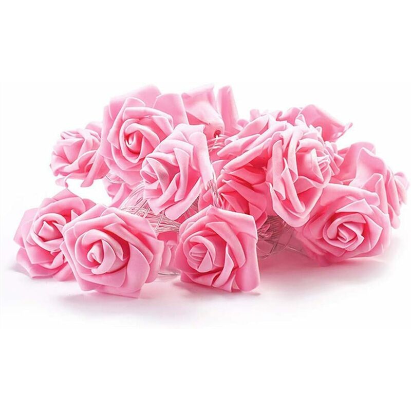 Battery Operated LED String Lights Pink Flowers Pattern Diameter 6Cm, Pe (Polyethylene)., Pink, 3M 20LED V1188-MS-227-2720