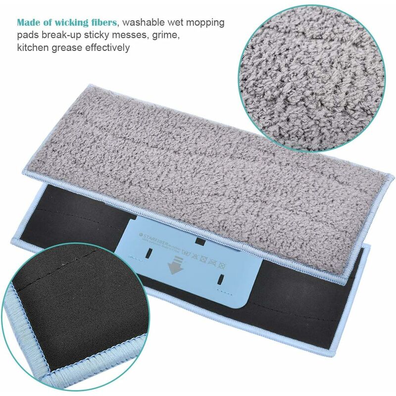 4 Pack Reusable Washable Mop Pads For Braava Jet M6134 V1188-MS-227-2721
