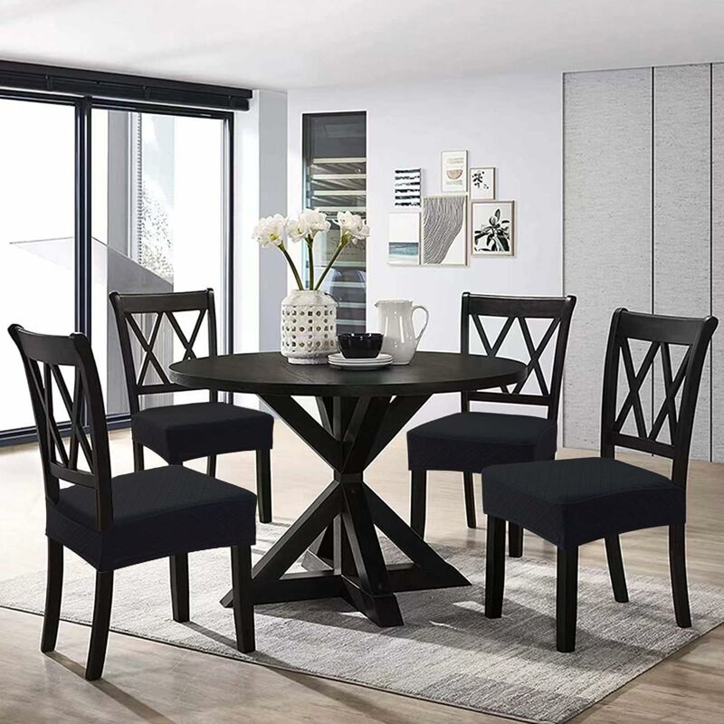Diamond Lattice Waterproof Seat Covers For Dining ROom Chairs, Stretch Kitchen Chair Covers For Dining ROom, V1188-MS-227-2722