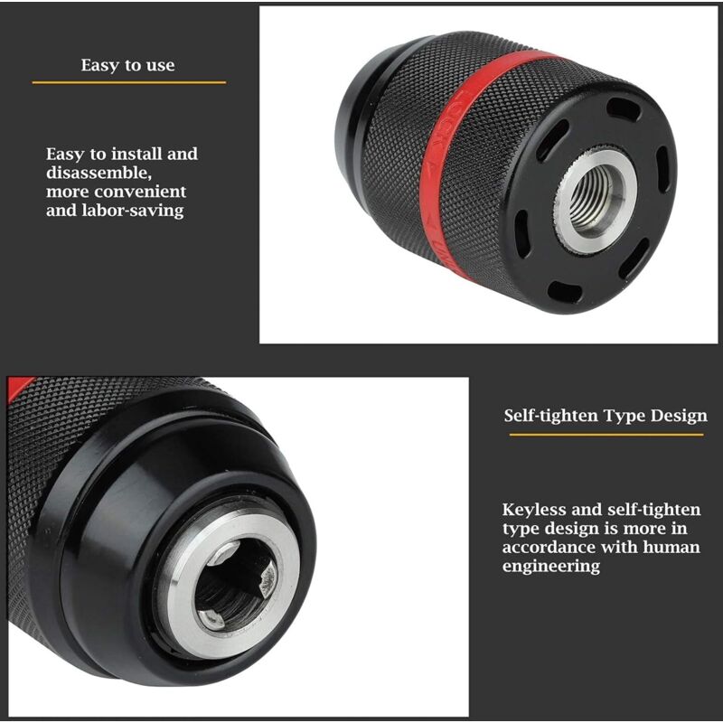 Keyless Drill Chuck, Drill Chuck, Cordless Drill Chuck, 1/2-20Unf 2-13Mm Mount Keyless Hand Drill Chuck V1188-MS-227-2723