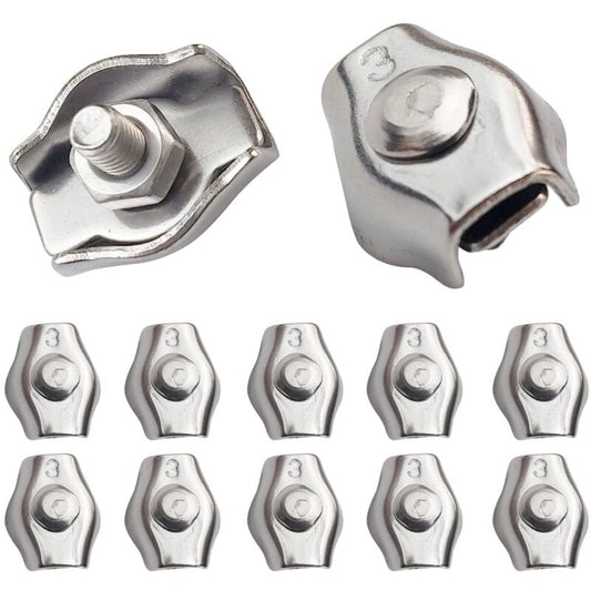 20 pcs Wire ROpe Clips Steel Cable Clamp M3 Wire ROpe Clips For 1.5Mm-3Mm Steel Cable Stainless Steel Cable V1188-MS-227-2726