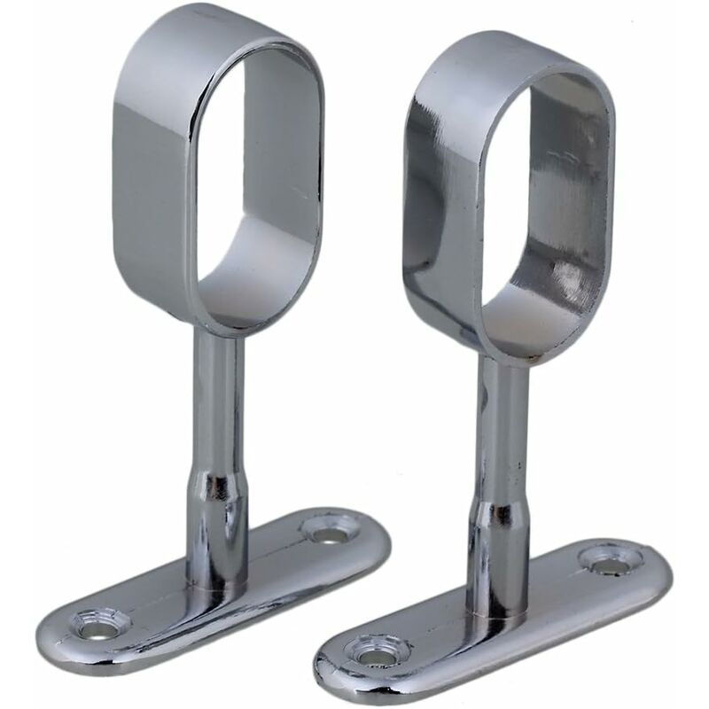 2 pcs 16Mm Silver Plated Zinc Alloy Oval Wardrobe Brackets V1188-MS-227-2727