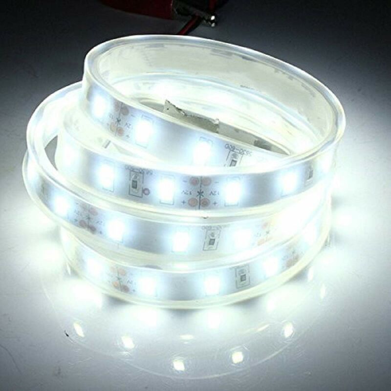 5M 5630 Smd LED Silicone Strip Light Cool White Waterproof 12V V1188-MS-227-2730
